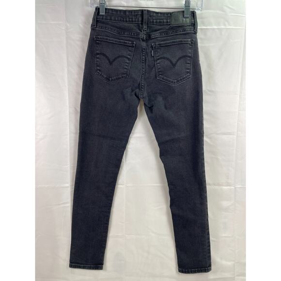 Levi's 711 Skinny Women's Black Denim Stretch 5-Pocket Ankle Mid-Rise Jeans 26 - Picture 6 of 6